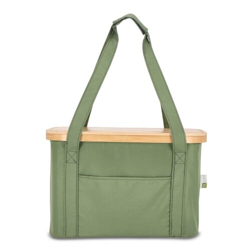 InSideOut opvouwbare koelmand Sogne 38x26x25 cm rPET LT57106 – duurzame mand van gerecycled rPET met bamboe deksel, geïntegreerde koeltas en opvouwbaar design