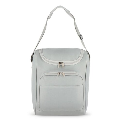 Koeltas R-PET LT95394 van gerecycled 600D polyester met 13 liter inhoud, aluminium isolatie en voorvak met ritssluiting bedrukken met logo