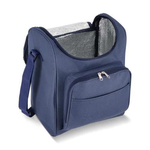 Koeltas R-PET LT95394 van gerecycled 600D polyester met 13 liter inhoud, aluminium isolatie en voorvak met ritssluiting bedrukken met logo