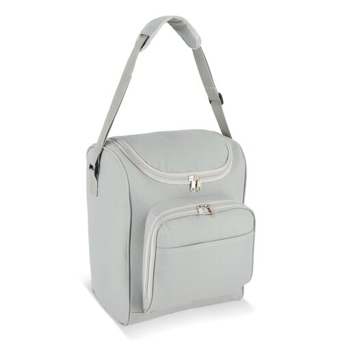 Koeltas R-PET LT95394 van gerecycled 600D polyester met 13 liter inhoud, aluminium isolatie en voorvak met ritssluiting bedrukken met logo