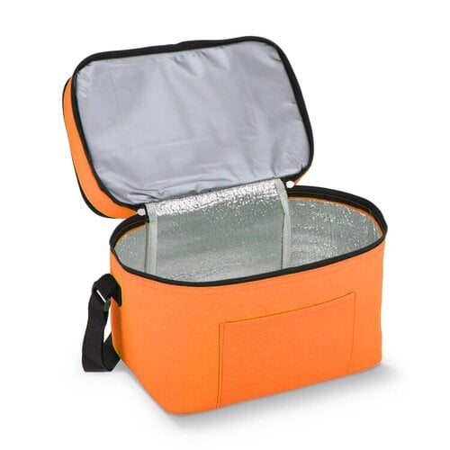 RPET Koeltas met dubbele compartimenten 12 liter LT95393 van gerecycled 600D polyester met twee geïsoleerde vakken bedrukken met logo