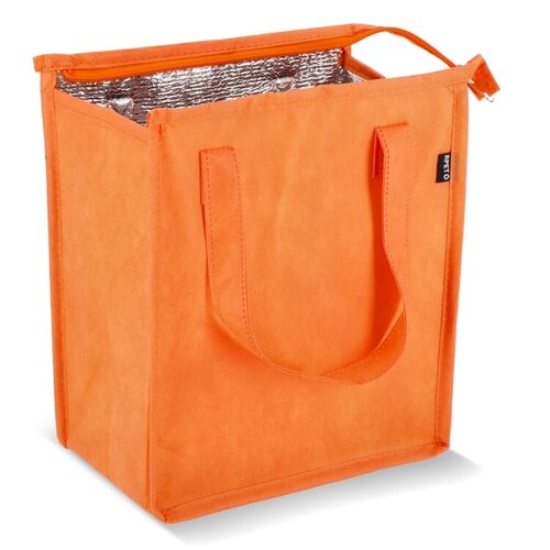 Koeltas R-PET Non-Woven LT95392 van gerecycled PET met aluminium isolatievoering en draaghendels bedrukken met logo