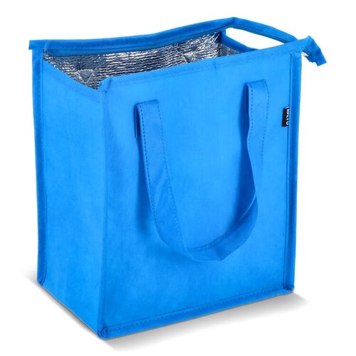 Koeltas R-PET Non-Woven LT95392 van gerecycled PET met aluminium isolatievoering en draaghendels bedrukken met logo