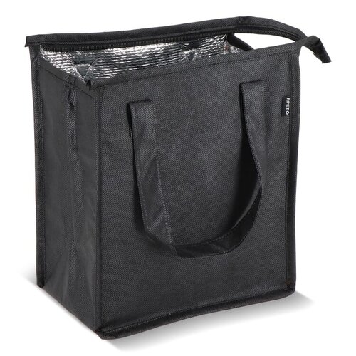 Koeltas R-PET Non-Woven LT95392 van gerecycled PET met aluminium isolatievoering en draaghendels bedrukken met logo