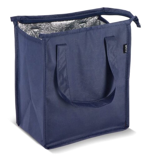 Koeltas R-PET Non-Woven LT95392 van gerecycled PET met aluminium isolatievoering en draaghendels bedrukken met logo