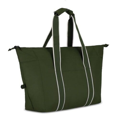 Koeltas Koli LT57100 van gerecycled R-PET met uitbreidbaar ontwerp, geïsoleerd hoofdvak en voorvak bedrukken met logo