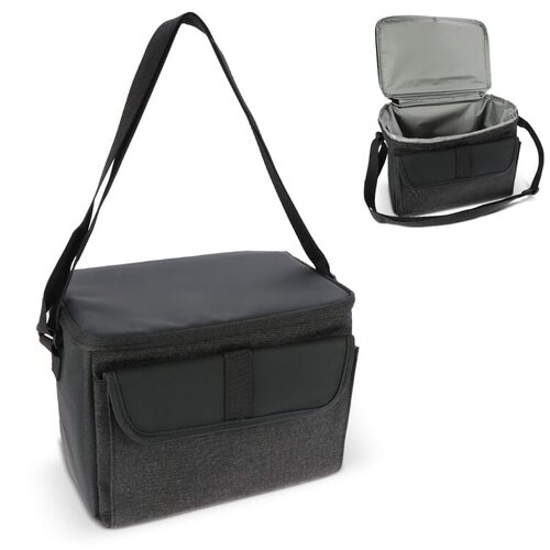 Koeltas Liam RPET 8 liter LT95284 van gerecycled RPET met aluminiumfolie voering en ritssluiting bedrukken met logo voor lunch en strandgebruik