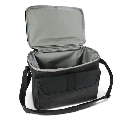 Koeltas Liam RPET 8 liter LT95284 van gerecycled RPET met aluminiumfolie voering en ritssluiting bedrukken met logo voor lunch en strandgebruik