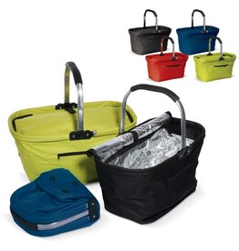 Picknickmand 2-in-1 Koeltas LT91498 met aluminium frame, opvouwbaar ontwerp en isolerende voering bedrukken met logo