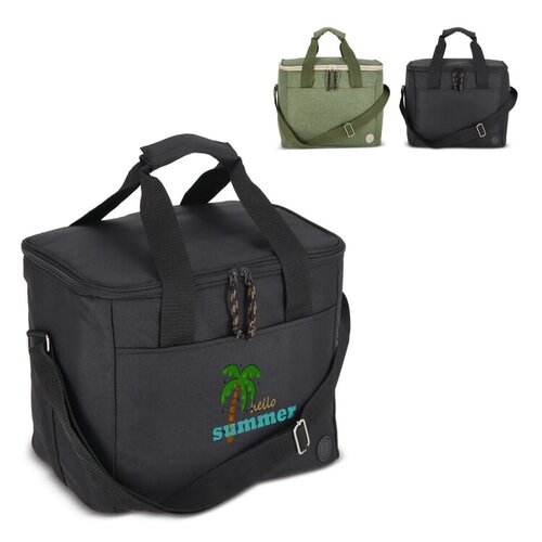 Sagaform City Koeltas 20 liter rPET LT52043 met aluminium isolatie, voorvak en verstelbare schouderriem bedrukken met logo