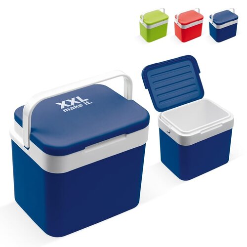 Koelbox Classic 10 liter LT95106 van hoogwaardig kunststof met goede isolatie en stevig handvat bedrukken met logo