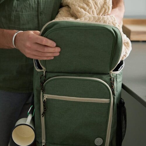 Sagaform City koelrugzak 21 liter LT52042 – duurzame rPET koelrugzak met groot koelvak, gewatteerde rugzijde en karabijnhaak, ideaal voor outdoor promoties