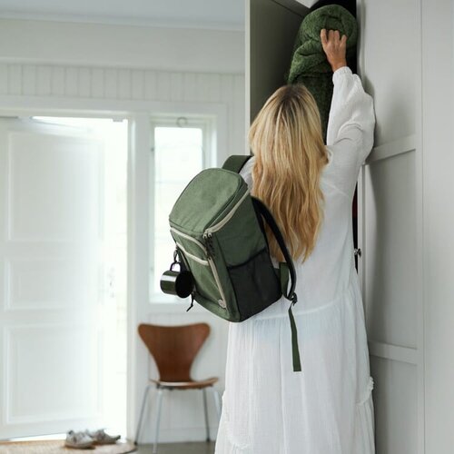 Sagaform City koelrugzak 21 liter LT52042 – duurzame rPET koelrugzak met groot koelvak, gewatteerde rugzijde en karabijnhaak, ideaal voor outdoor promoties