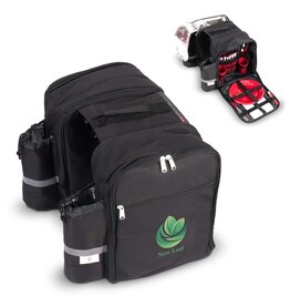 Dubbele picknick fietstas LT95907 – ruime fietstas met koelvak, bestekset voor 4 personen en reflecterende flessenhouders, ideaal voor e-bike promoties