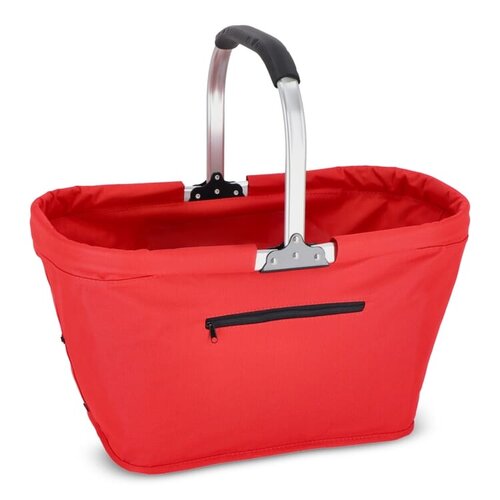 Picknickmand opvouwbaar 600D LT91474 – stevige opvouwbare mand van polyester, duurzaam en bedrukt met logo, ideaal voor zomerse promoties