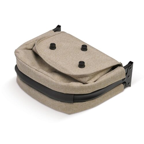 Picknickmand opvouwbaar 600D LT91494 – stijlvolle mand van gemêleerd polyester met ritssluitingvak en rubberen handvat, ideaal als relatiegeschenk