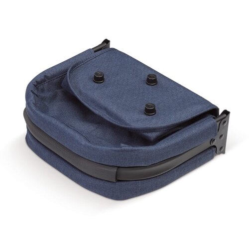 Picknickmand opvouwbaar 600D LT91494 – stijlvolle mand van gemêleerd polyester met ritssluitingvak en rubberen handvat, ideaal als relatiegeschenk