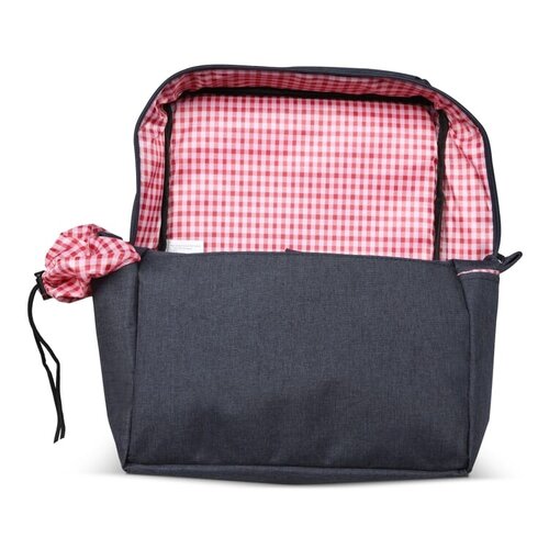 Dubbele fietstas R-PET LT95902 – duurzame fietstas van gerecycled polyester met koelvak en picknickset, ideaal als milieuvriendelijk relatiegeschenk