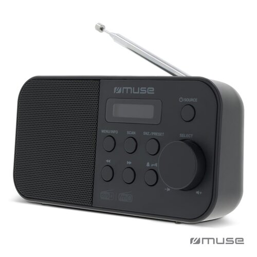 Muse Portable Radio FM DAB+ LT45810 – compacte draagbare radio met helder geluid en hoofdtelefoonaansluiting, ideaal als modern relatiegeschenk