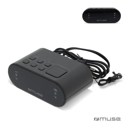 Muse wekkerradio FM LT45811 – compacte wekkerradio met helder display en back-up-functie, ideaal als praktisch relatiegeschenk voor kantoor of thuis