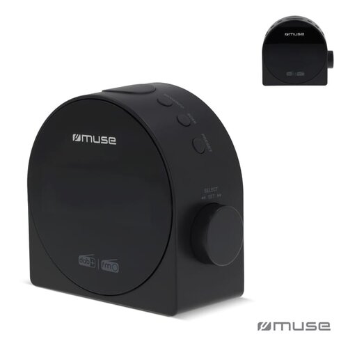 Muse DAB DAB+ FM wekkerradio LT45902 – compacte digitale wekkerradio met dubbele wekfunctie en AUX-aansluiting, ideaal als modern relatiegeschenk