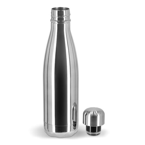 Sagaform Nils stalen fles chroom 500 ml met logo – duurzaam relatiegeschenk