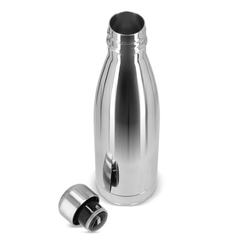 Sagaform Nils stalen fles chroom 500 ml met logo – duurzaam relatiegeschenk