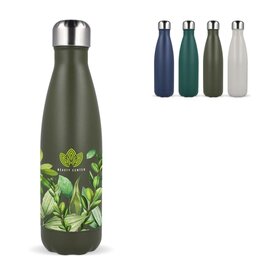 Sagaform Nils stalen fles gepoedercoat 500 ml met logo – duurzaam relatiegeschenk