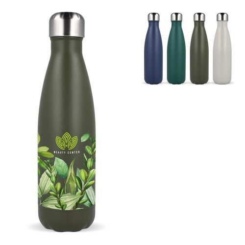 Sagaform Nils stalen fles gepoedercoat 500 ml met logo – duurzaam relatiegeschenk