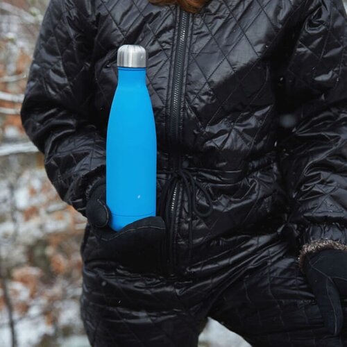 Sagaform Nils stalen fles rubber 500 ml met logo – duurzaam relatiegeschenk