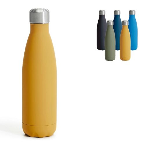 Sagaform Nils stalen fles rubber 500 ml met logo – duurzaam relatiegeschenk