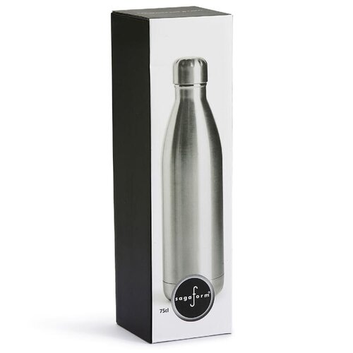 Sagaform Nils stalen fles groot 750 ml met logo – duurzaam relatiegeschenk