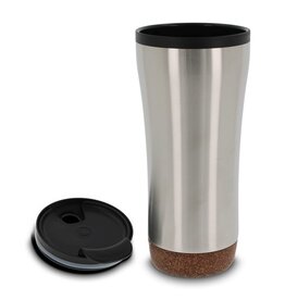 Dubbelwandige thermobeker met kurk onderzijde 480 ml met logo – duurzaam relatiegeschenk