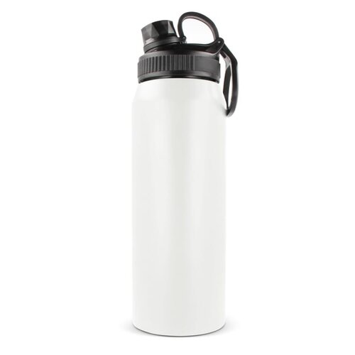 Thermofles Clark 800 ml LT98886 – dubbelwandige RVS fles met handvat, duurzaam en herbruikbaar, ideaal als premium relatiegeschenk voor onderweg