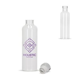 Glazen fles 500ml, duurzame borosilicaatfles met flexibele stop – elegant bedrukt relatiegeschenk voor kantoor, horeca of events