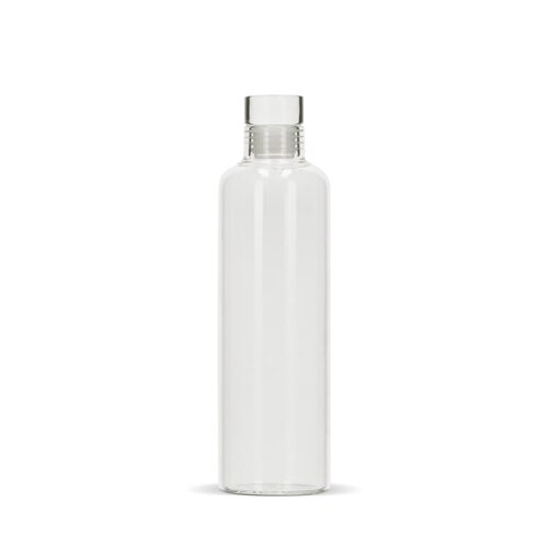 Glazen fles 500ml, duurzame borosilicaatfles met flexibele stop – elegant bedrukt relatiegeschenk voor kantoor, horeca of events