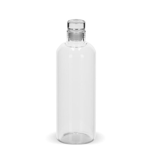 Glazen fles 750ml, duurzame borosilicaatfles met flexibele stop – elegant bedrukt relatiegeschenk voor kantoor, horeca of events
