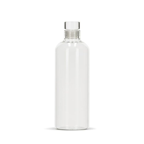 Glazen fles 750ml, duurzame borosilicaatfles met flexibele stop – elegant bedrukt relatiegeschenk voor kantoor, horeca of events