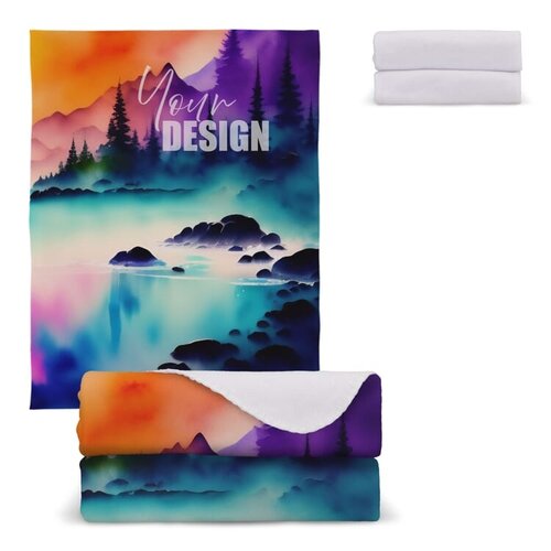 OEKO-TEX® polar fleece deken LT90102 met full-color bedrukking en logo 130 x 170 cm