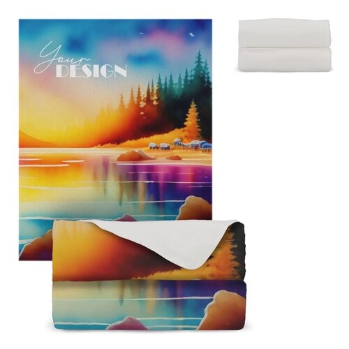 R-PET fleece deken sublimatie LT95011 van gerecycled materiaal bedrukt met logo 120 x 150 cm