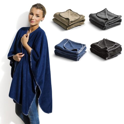 Nightingale fleece poncho LT54901 bedrukt met logo
