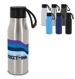 RVS thermofles met touw 600ml LT98858 bedrukt met logo – duurzaam relatiegeschenk