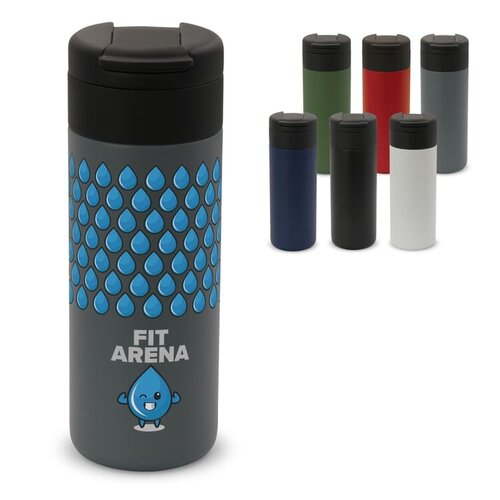 RVS thermofles Flow 400ml LT98714 bedrukt met logo – duurzaam relatiegeschenk voor bedrijven
