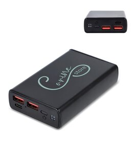 Stratos Powerbank Power Delivery 10000mAh LT95508 bedrukt met logo – technologisch relatiegeschenk voor bedrijven