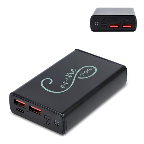 Stratos Powerbank Power Delivery 10000mAh LT95508 bedrukt met logo – technologisch relatiegeschenk voor bedrijven