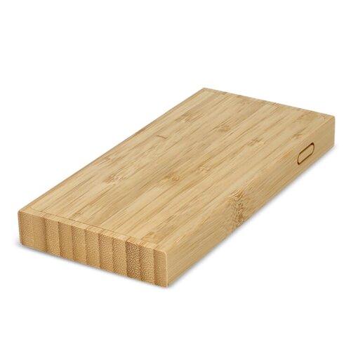 duurzame bamboe powerbank met draadloos opladen 8000mAh LT95507 bedrukt met logo – eco technologisch relatiegeschenk voor bedrijven