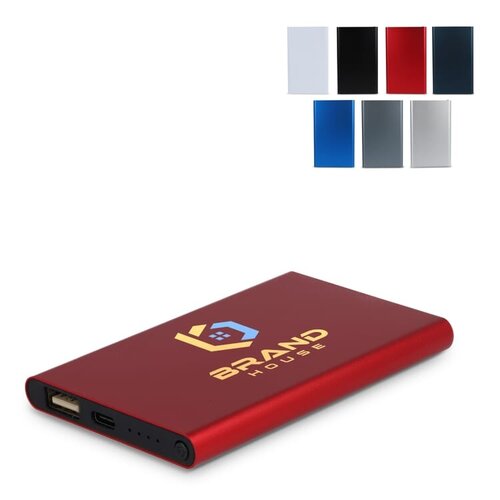 duurzame gerecycled aluminium powerbank Enera 4000mAh LT95514 bedrukt met logo – eco technologisch relatiegeschenk voor bedrijven
