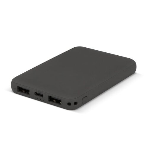 duurzame powerbank Rock 5000mAh LT95500 van gerecycled ABS bedrukt met logo – eco technologisch relatiegeschenk voor bedrijven