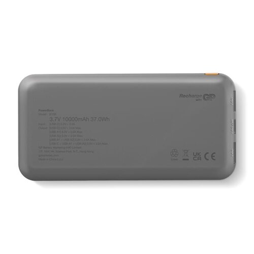 GP B+ Series powerbank 10000mAh LT45102 bedrukt met logo – betrouwbaar technologisch relatiegeschenk voor bedrijven