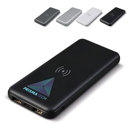 Elite Powerbank met draadloze oplader 8000mAh LT95096 bedrukt met logo – technologisch relatiegeschenk voor bedrijven